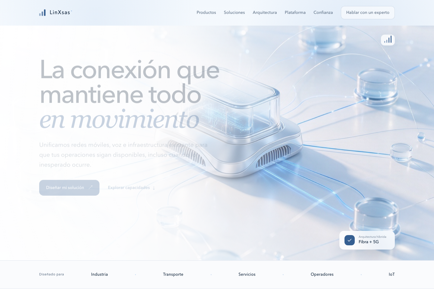 Vista previa panorámica de la página web de LinXsas